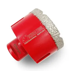 SHDIATOOL1pc диаметр 65 мм вакуумной пайки фарфоровая плитка Алмазное бурение коронки гранит мраморная коронка M14 соединение отверстие пилы