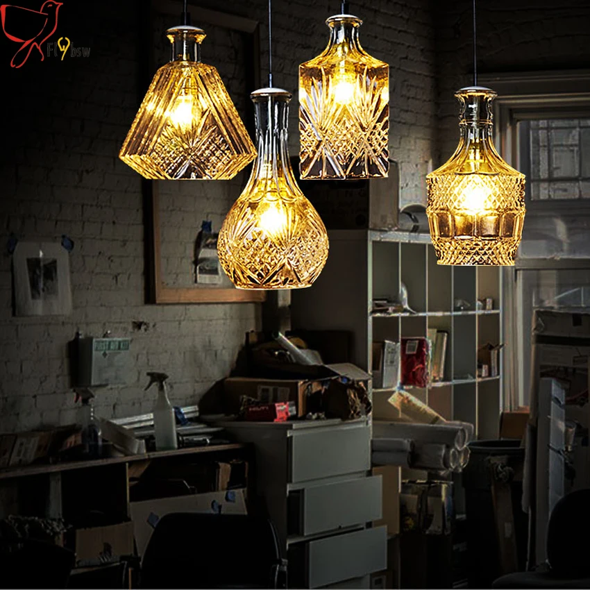 Современный подвесной светильник из стекла американский кантри стиль винная