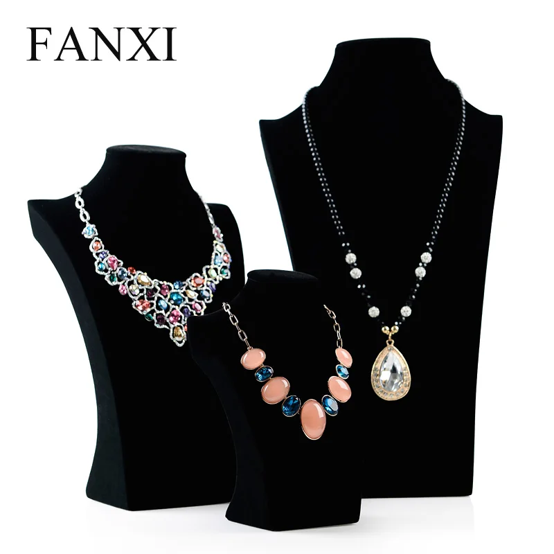 Вельветовая Подставка для ювелирных изделий FANXI, черного цвета, подвеска и бюст для ожерелья от AliExpress RU&CIS NEW