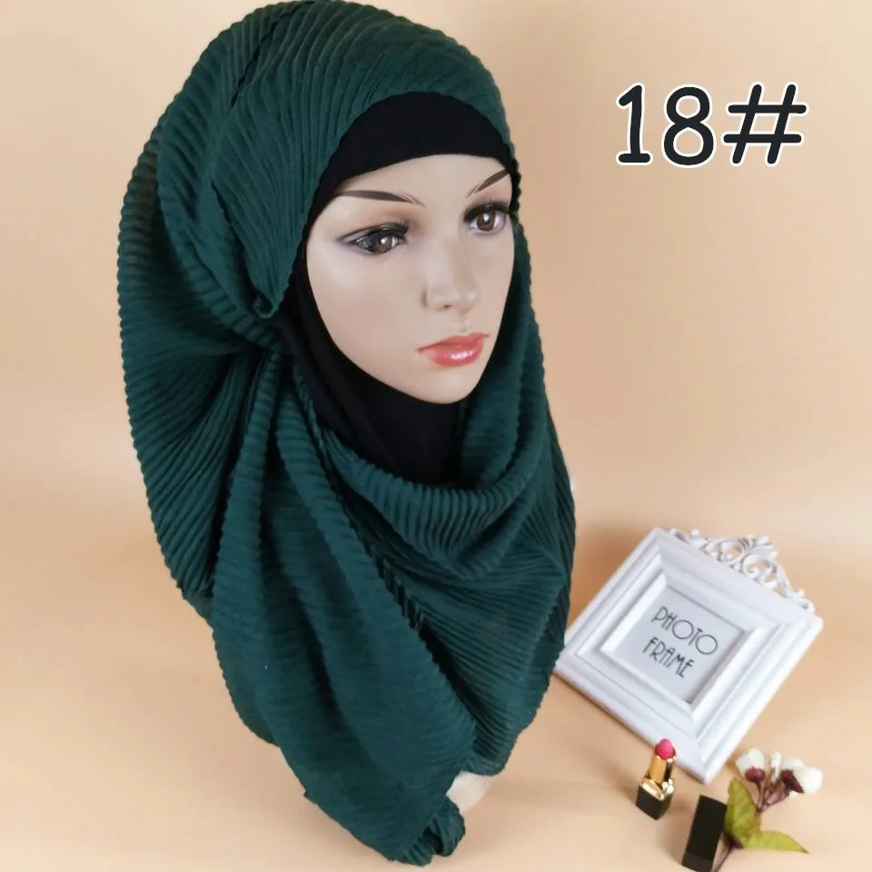 180*70 см мягкие носки из тонкого хлопка Hijab шарф Мусульманский платок исламский аксессуары Платки femme - Цвет: 18