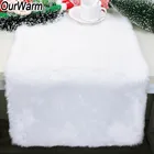 Новогодняя скатерть из искусственного меха, белая, 15x72 дюйма