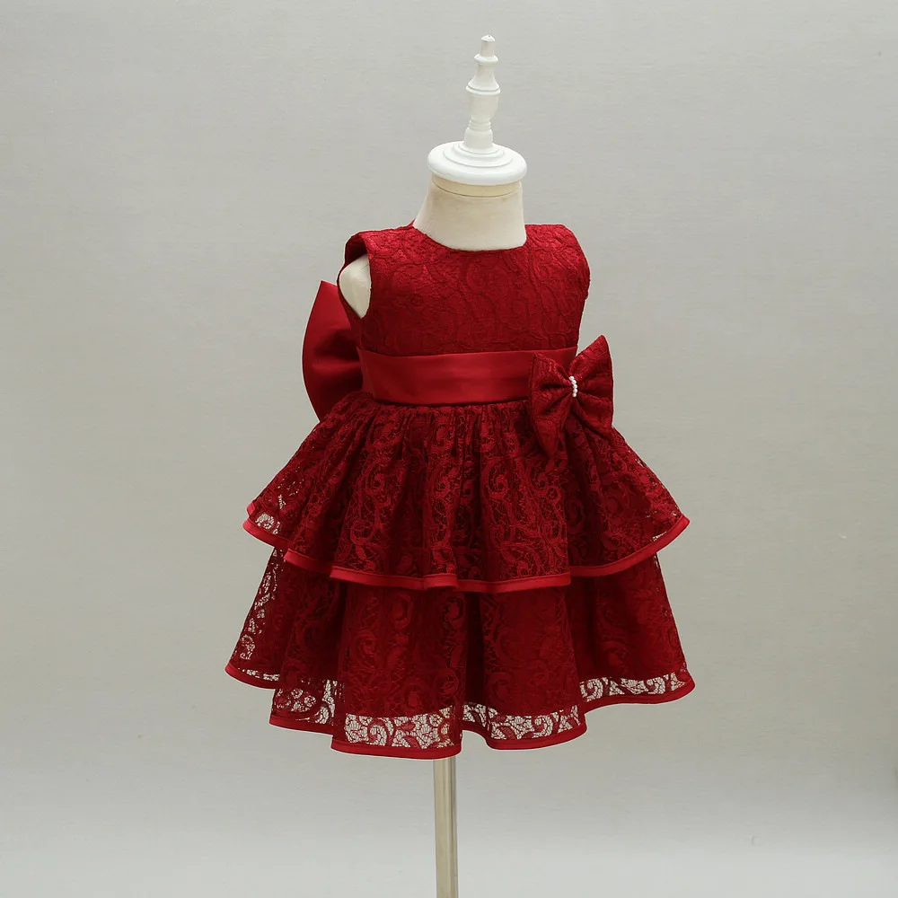 Cute Baby Girls Dresses With Bow 2018 Brand Lace Dress For Girl Ball Gown Children's Birthday Clothes Kids Princess | Детская одежда