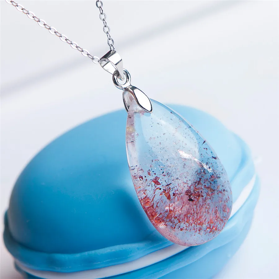 Прямая поставка подлинный золотой кристалл из клубничного кварца капли воды