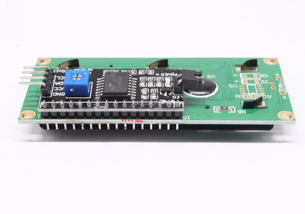 Плата адаптера для ЖК дисплея 1602 + I2C LCD Модуль синий/зеленый экран PCF8574 IIC/I2C