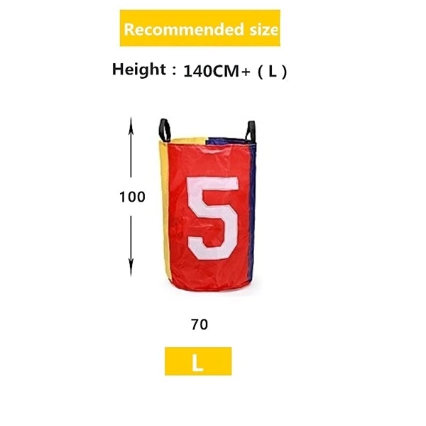 NO 5 L 100X50CM Детские игры на открытом воздухе мешок для прыжков спортивный баланс тренировочная игрушка для детей прыгать мешок картошки гоночные сумки кенгуру мешок для прыжков s - Цвет: NO 5 L 100X50CM