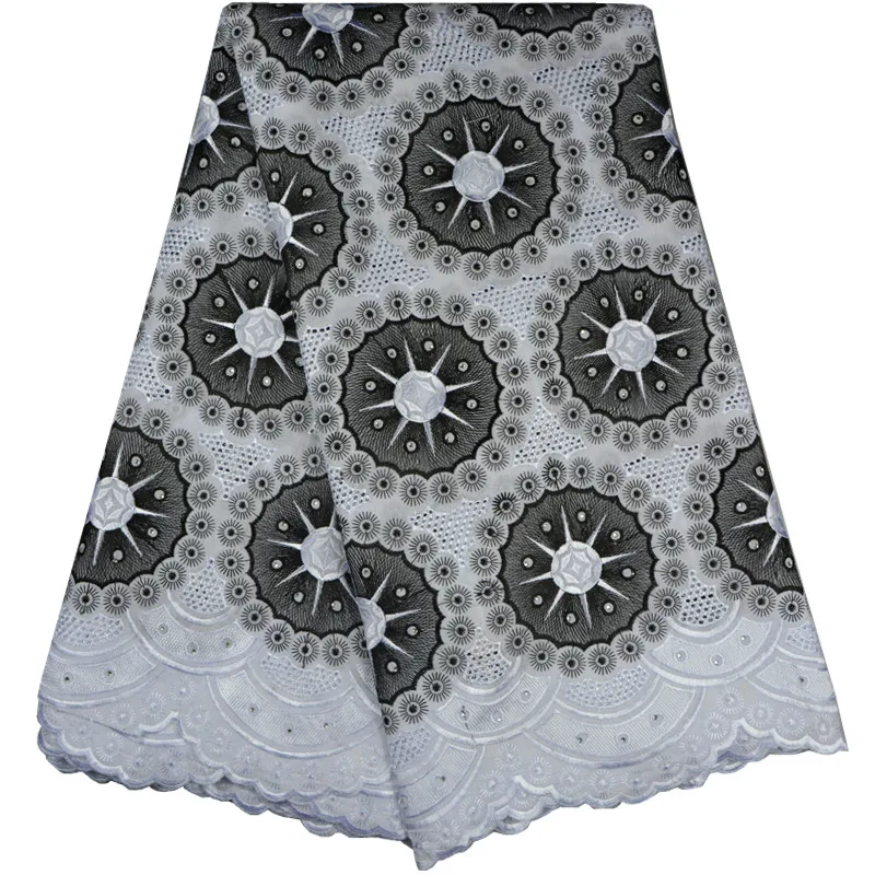 Желтая хлопковая швейцарская кружевная ткань с ушками и камнями мягкая вышитая