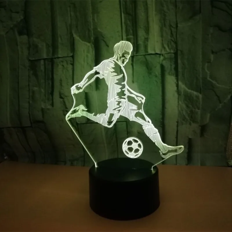 3D Светодиодная лампа с сенсорным датчиком ночник для игры в футбол детский