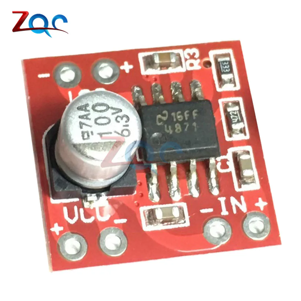 

DC 3 -5V 3W LM4871 Single Channel Mono Amplifier Board 3W Small Power Audio Amplifier Module
