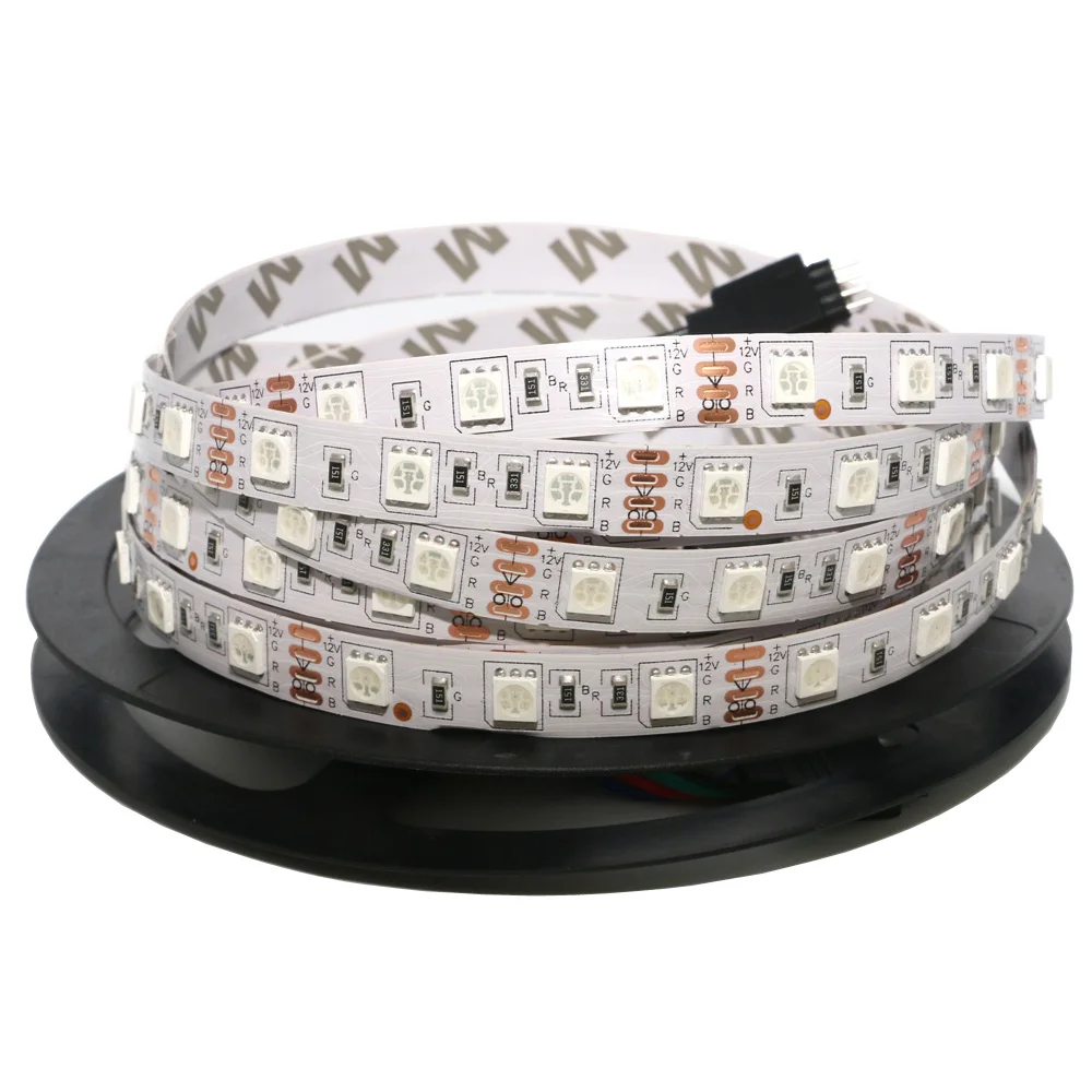 Светодиодный светильник 5 м 5050SMD 12 В гибкий 60 Светодиодный/м RGB теплый белый