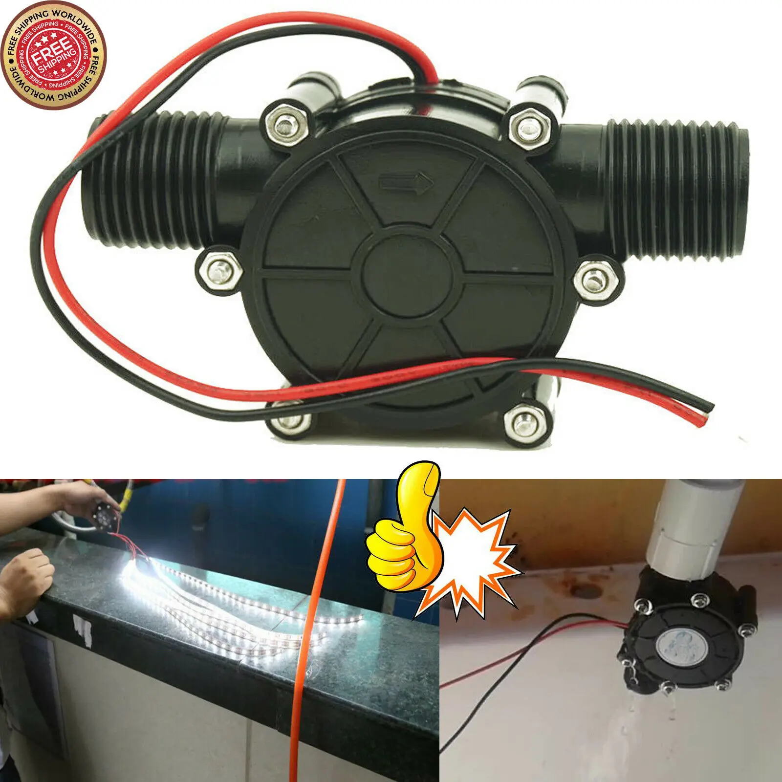 DC0-80V генератор водяных турбин 10 Вт микро-гидро для светодиодный мини-батареи