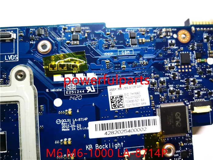 100% working for hp M6 M6-1000 motherboard 702176-501 QCL51 LA-8714P mainboard AMD tested ok |