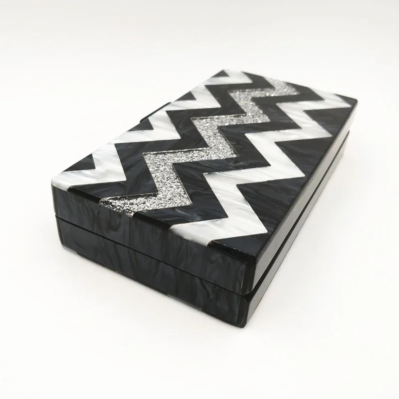 Женский акриловый кошелек в полоску винтажная вечерняя дамская сумочка