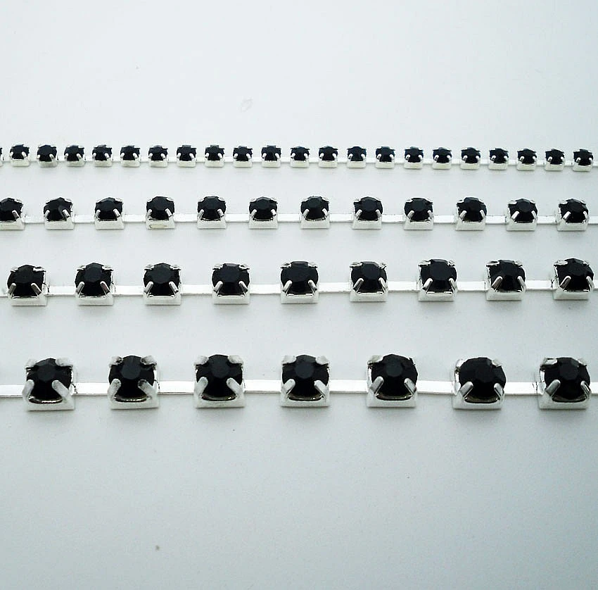 Модная черная искусственная серебристая металлическая цепочка для одежды обуви