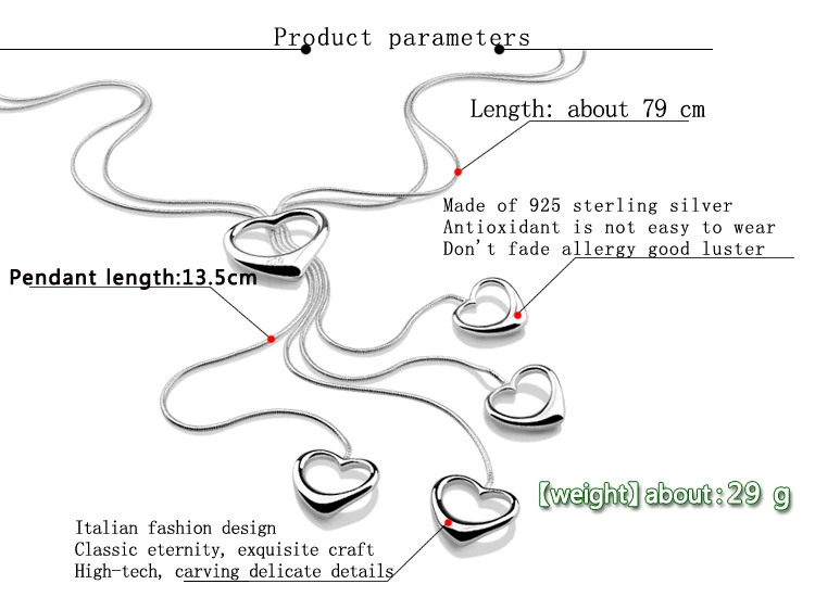 Украшение серебряного цвета кулон в форме сердца Женская мода обработка