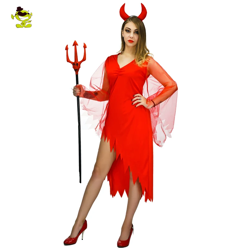 Новый взрослый костюм дьявола для женщин Пикантные туфли с красной злой Королева