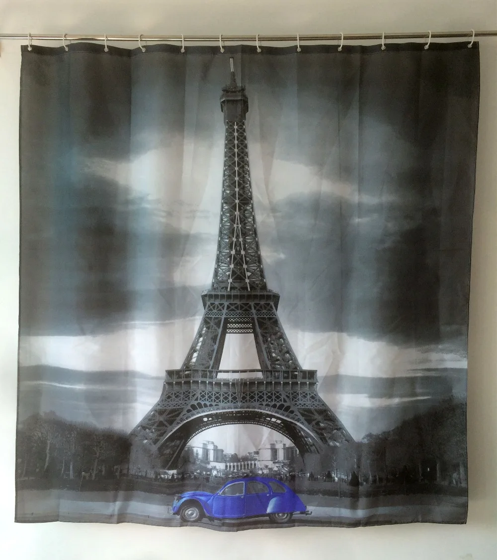 Парижские пейзажи Curtain занавеска для душа с изображением Эйфелевой башни
