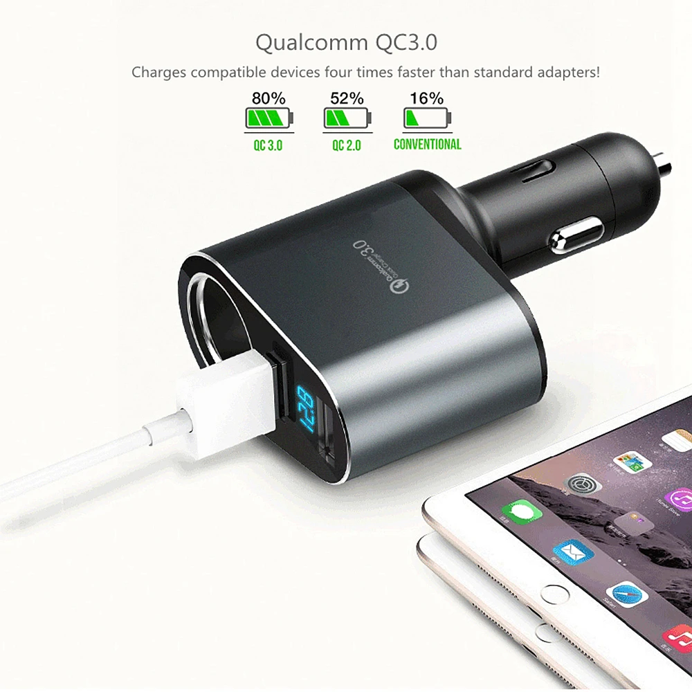 Автомобильное зарядное устройство Quick Charge QC3.0 быстрое 5 в 2 4 А автомобильное с