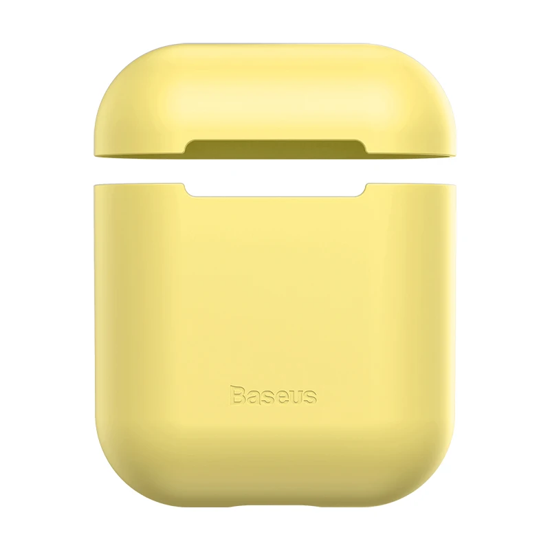 Baseus чехол для наушников AirPods, Цветной силиконовый чехол для AirPods 2, 1 чехол, беспроводной Bluetooth чехол для наушников Airpods - Цвет: Yellow