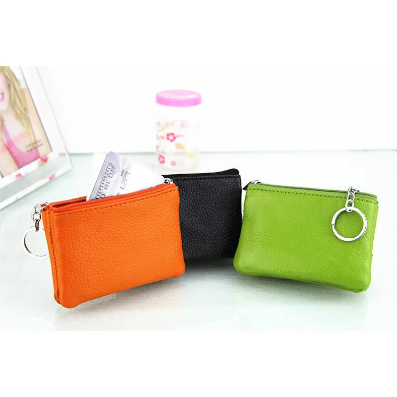 2018 натуральная кожа короткий кошелек мини двойная молния мягкие сумки для ключей