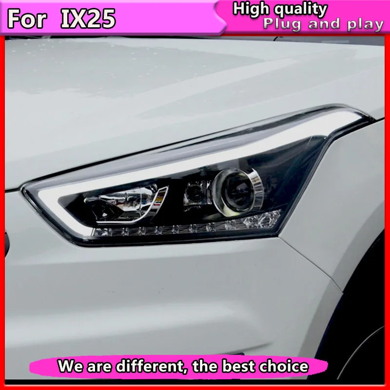 2 шт. автомобильный Стайлинг для 2015 2017 Hyundai IX25 фар в сборе динамического сигнал