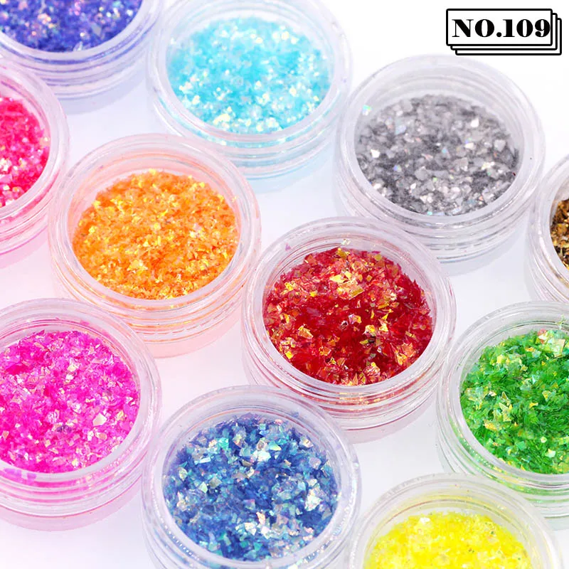 Wholesale New 12 Color/Set 3D Nail Sequins Mixed Flower Color Glitter Powder For UV Gel Flakes Art Decoration | Красота и здоровье