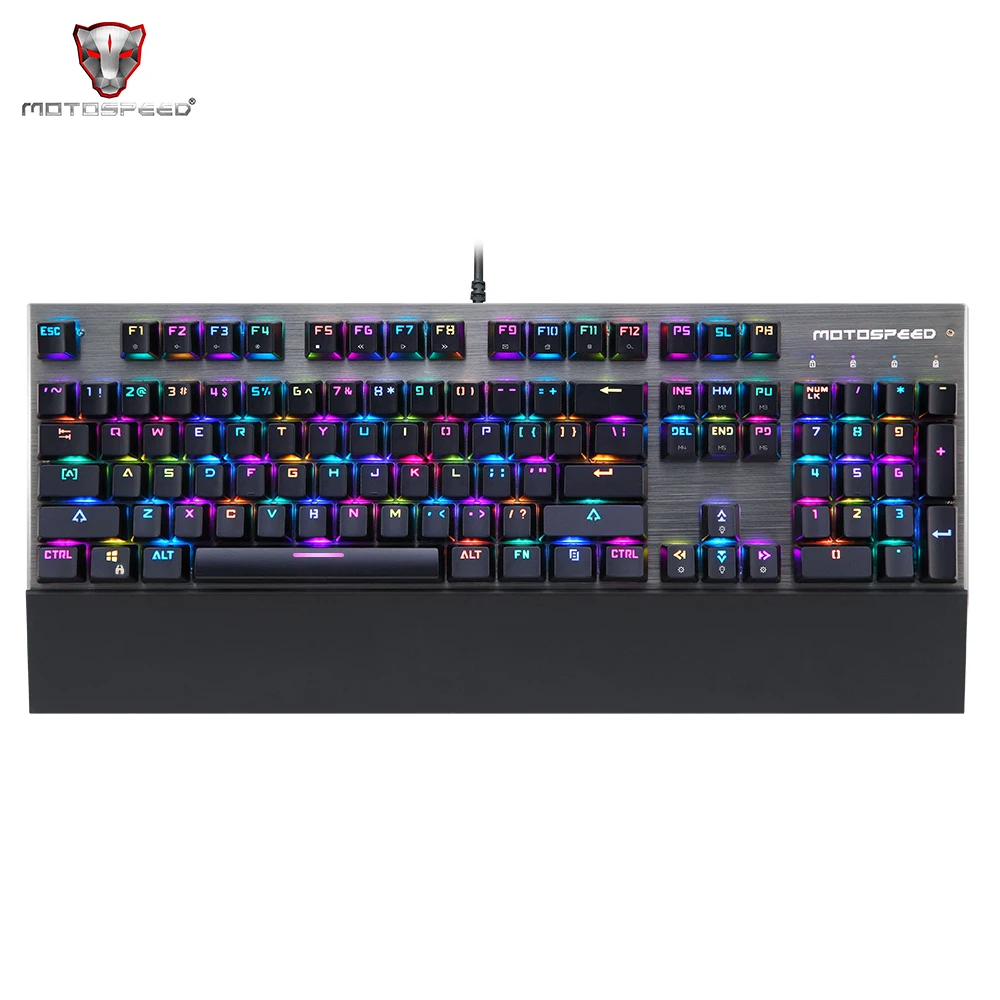 Motospeed CK108 игровая клавиатура с 104 кнопками синий переключатель RGB подсветка