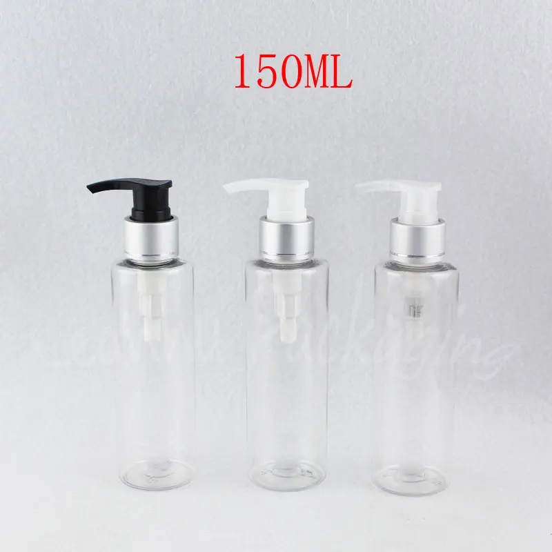 150ML Transparent Flat Shoulder Plastic Bottle , 150CC Shampoo / Lotion Sub-bottling , Empty Cosmetic Container ( 32 PC/Lot )