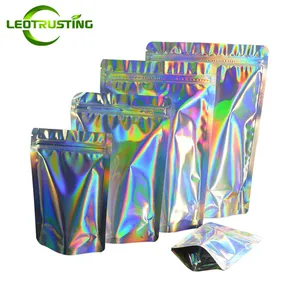100 шт. голограмма Глянцевая серебряная алюминиевая фольга пакет с замком на молнии термозапечатывающаяся закуска для кофе-брейка Косметика подарки мешочки для теней для век