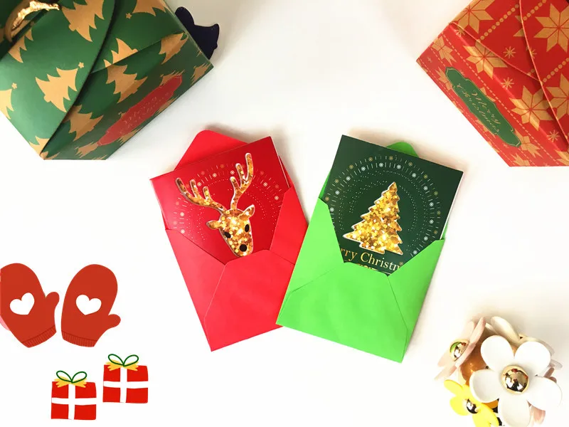 10 card+10 envelope /lot invitation mini greeting card thank you birthday christmas writing paper stationery | Дом и сад