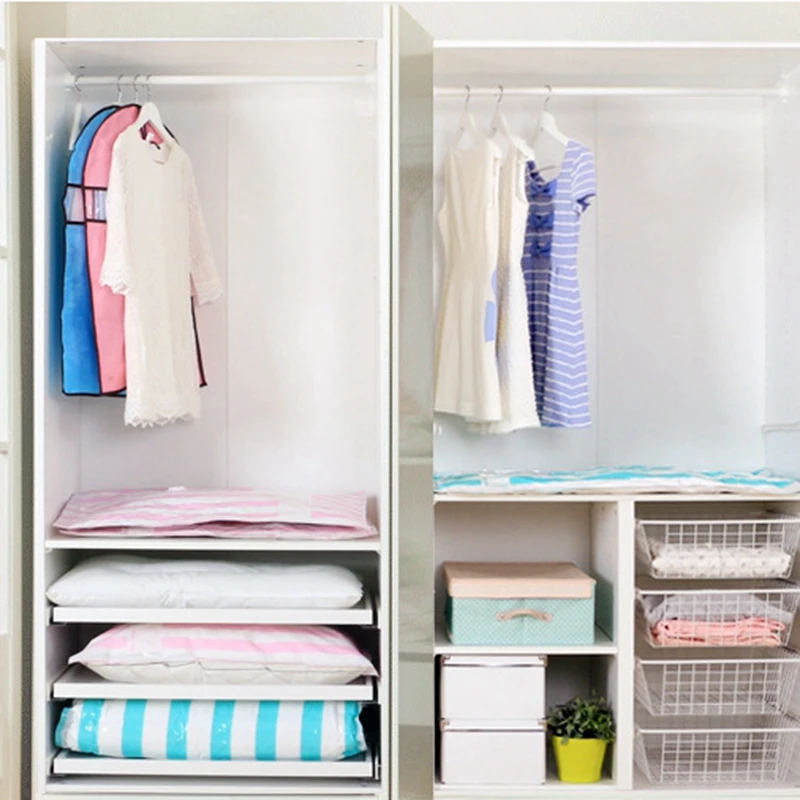 Горячие Вакуумный мешок хранения Организатор Прозрачный границы складной Extra Large