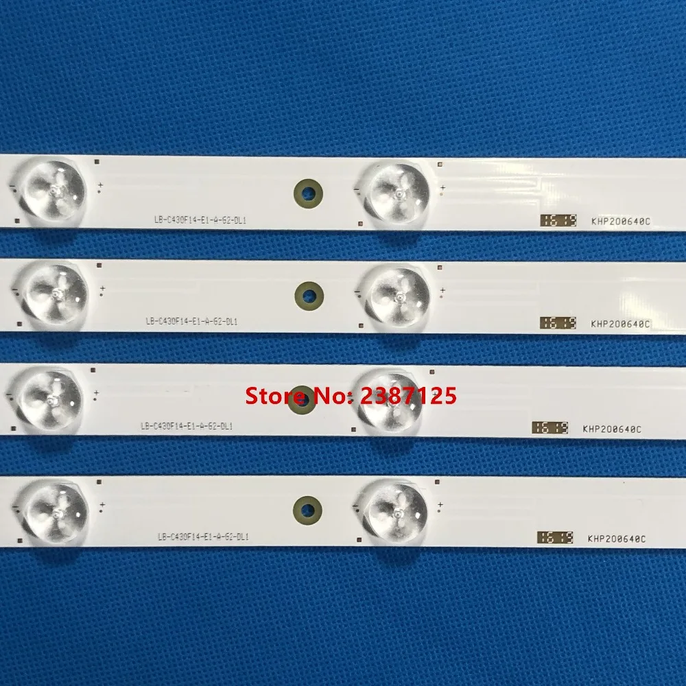 Светодиодный подсветка 855 мм 10 светодиодный s R/L Тип для Chang hong 4" ТВ СВЕТОДИОДНЫЙ 43D7200I SVJ430A07 LB-C430F14-E1-L-G1-SE1 LB-C430F14-E1-L-G1-SE2