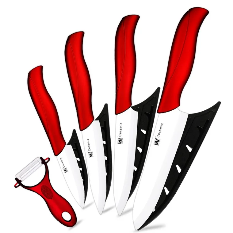Red H White Blade 2 XYj кухонный нож керамический нож набор инструментов для приготовления пищи " 4" " дюймов+ Овощечистка белый и черный нож для очистки овощей фруктов кухонные инструменты - Цвет: Red H White Blade 2