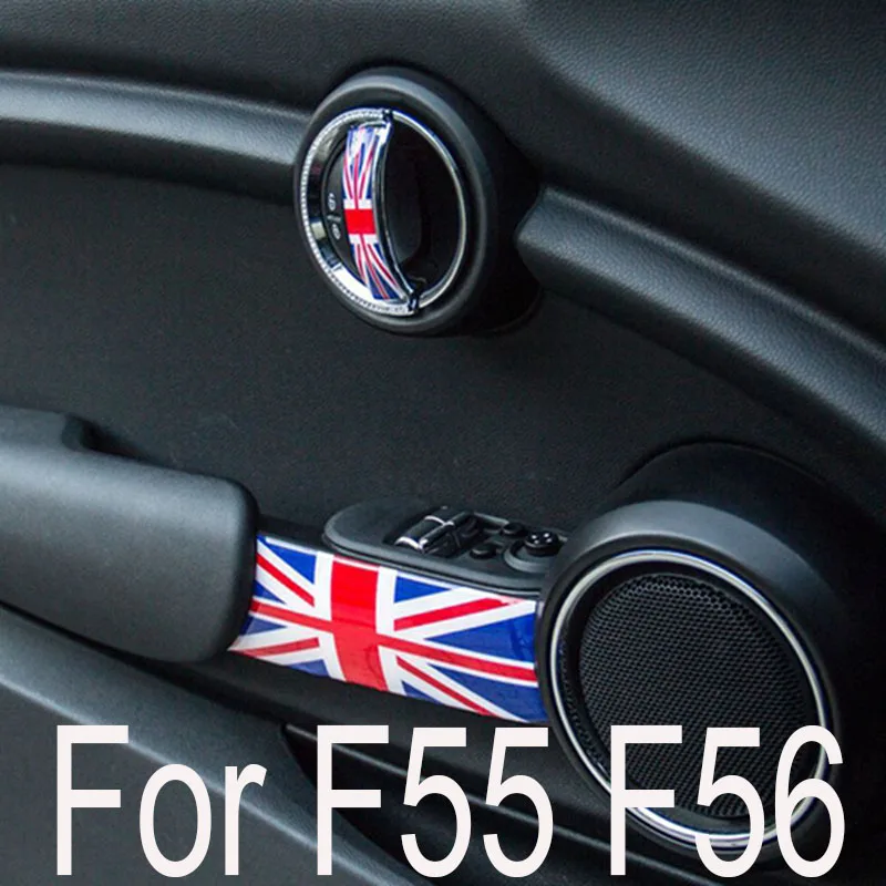 Red Union Jack 4 шт. автомобильный Стайлинг 3D наклейки для обертывания межкомнатных дверных ручек Юнион Джек автомобильные наклейки для BWM MINI Cooper JCW F55 F56 - Название цвета: Red Union Jack