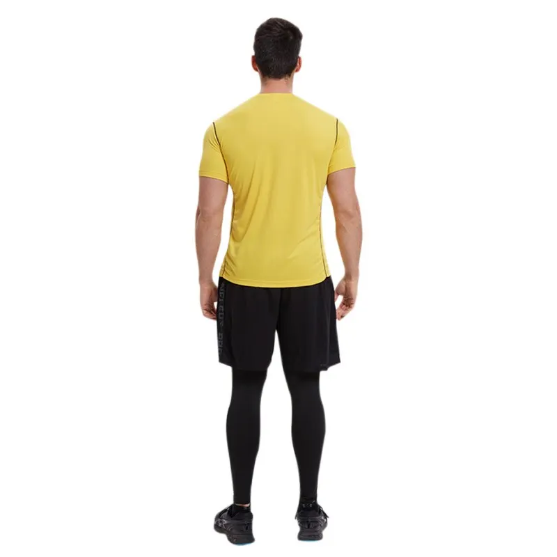 

Men Casual Short Sleeve Breathable Bottoming Shirt Round Collar T-shirt Solid Color Tops Pro