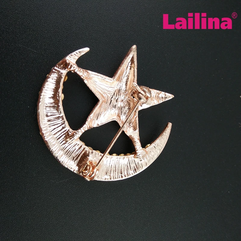 50pcs/lot Trendy Rhinestone Moon Cute Star Brooch Bouquet For Women Crystals Brooches Scarf Pins Wedding Accessories | Украшения и