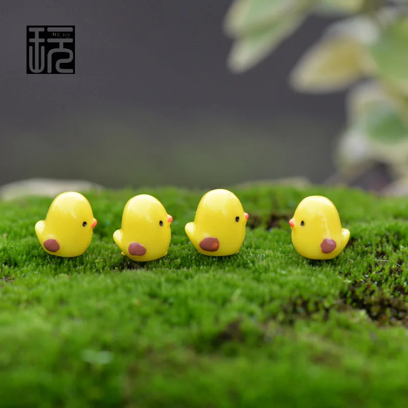 4 шт./партия желтый утенок и цыплята микро ландшафтное украшение сказочные