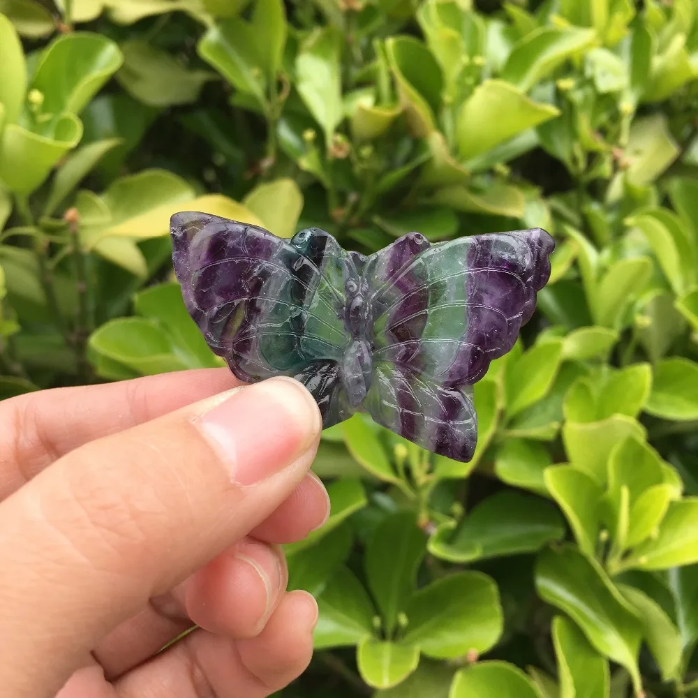 Хрустальная Бабочка натуральный флюорит драгоценный камень Papillon красочные flourite кварцевые бабочки целебные