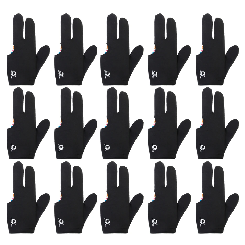 15 шт. Профессиональные черные бильярдные Бильярдные кии для бильярда 3 три пальца Перчатка Левая Правая рука бильярдные аксессуары