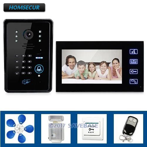 HOMSECUR сенсорный ключ 7 &quotсистема видеодомофона с ИК камерой и кодовой клавиатурой