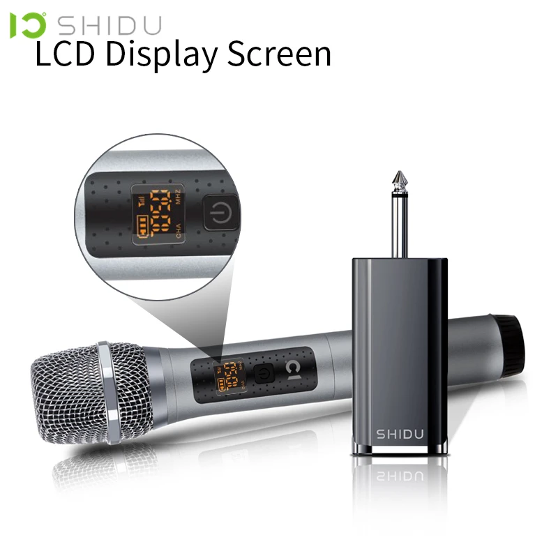 

SHIDU Wireless Handheld UHF Dynamic Microphone Omnidirectional Portable Voice Amplifier For Speech With 6.5mm Plug Receiver U10