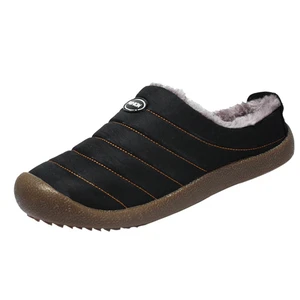 WENYUJH Зимняя мужская обувь, плюшевые мужские тапочки, флисовые теплые меховые домашние тапочки с хлопковой подкладкой, домашняя обувь на плоской подошве, обувь большого размера