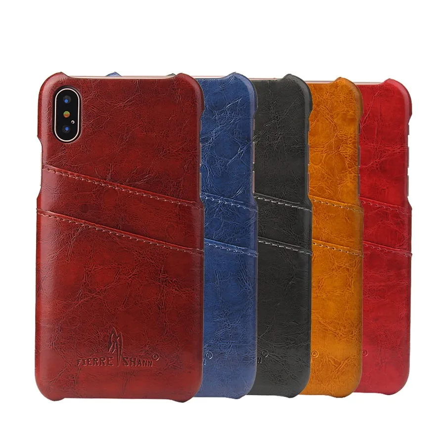 Роскошная кожаная задняя крышка для Apple iPhone X, XS, XR, XS Max, A1901, с прорезями для карт (art.: 7a58a7623) - 7a58a7623