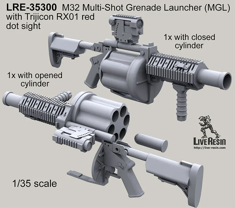 Многозеркальный пусковой механизм 1:35 M32 (MGL) и призматический прицел Trijicon RX01 с