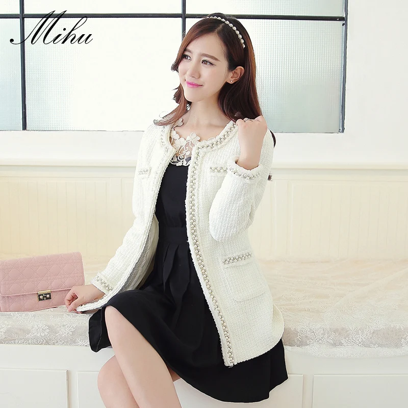 Женская куртка 2017 Весна и осень женская благородная элегантная твидовая ткань с