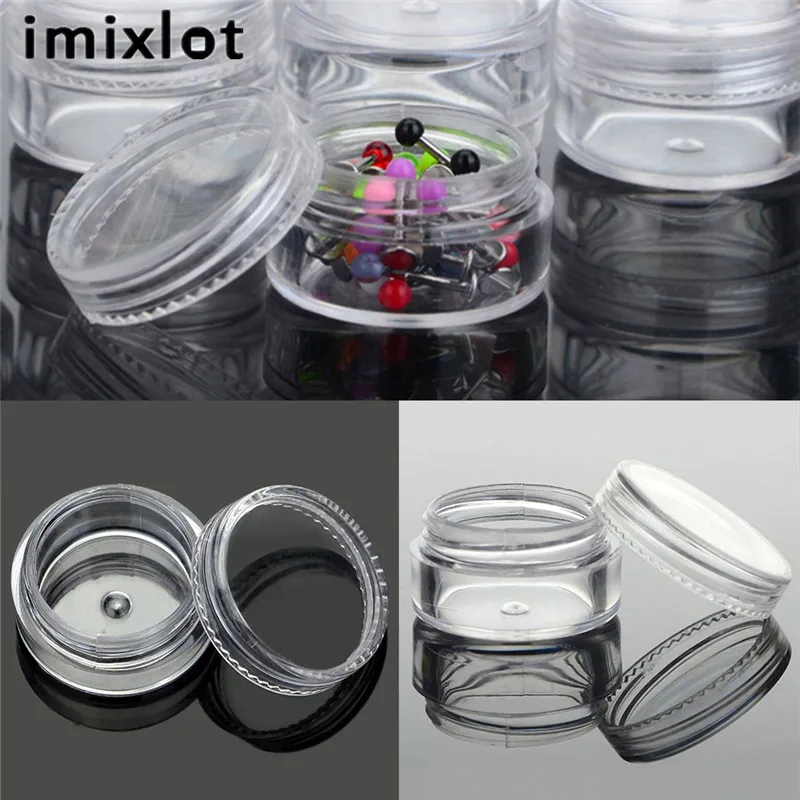 Imixlot пластиковая круглая прямоугольная прозрачная коробка для пирсинга и пирсинга в носу, серьги-гвоздики, чехол-подставка для хранения