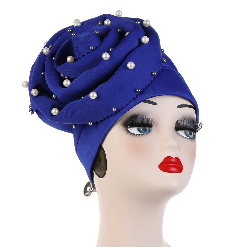 Однотонная хлопковая кепка с большим цветком и мусульманской головой куполом в