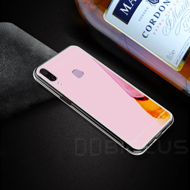 Rose Чехол с зеркалом для макияжа для huawei Y6 Y7 Prime Y6 DUB-LX1 MRD-LX1F Honor 8A JAT-LX1, мягкий силиконовый чехол из ТПУ, полное заднее покрытие - Цвет: Rose