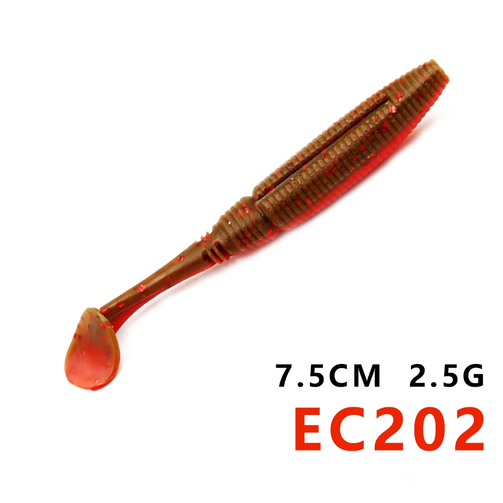 75mm 4g EC202 Стиль, приманка для рыбалки, Мягкая приманка 75 мм, 4 г, плавающая мягкая пластиковая приманка для рыбалки, липа, червь, тип shad leurre, pescar, охотничий дом - Цвет: 75mm 4g EC202
