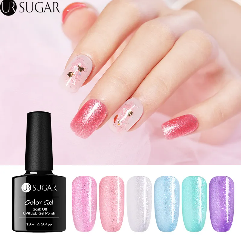 Ur Sugar песочный сахарный гель, цветной градиентный Гель-лак для ногтей, блестящий УФ-Гель-лак, 7,5 мл, замачиваемый светодиодный Гель-лак для дизайна ногтей