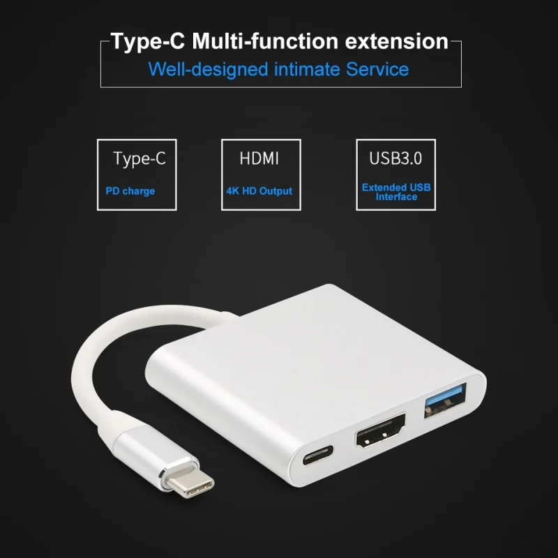 Новый портативный 1080P Type C к HDMI док станции для переключателя ТВ конвертер адаптер